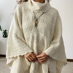 VINTAGE 90s ETC. Crochet Cowl Poncho